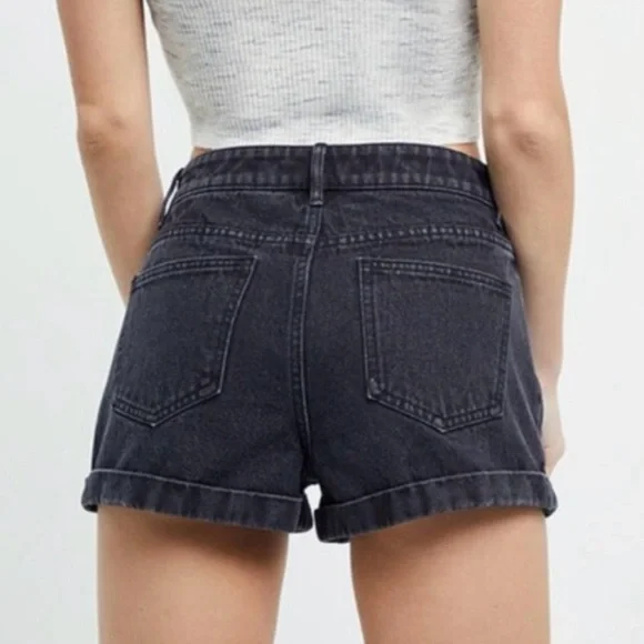 PacSun Black Jean Mom Shorts Denim - Picture 5 of 5